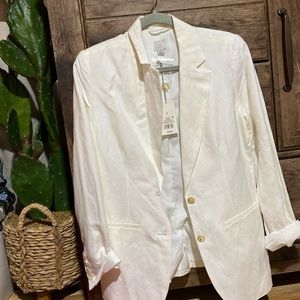 White linen blazer not white but cream